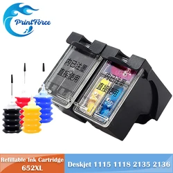652XL 652 XL Refillable Ink Cartridge for HP652 Deskjet 1115 1118 2135 2136 2138 3635 3636 3638 3838 3835 4535 Inkjet