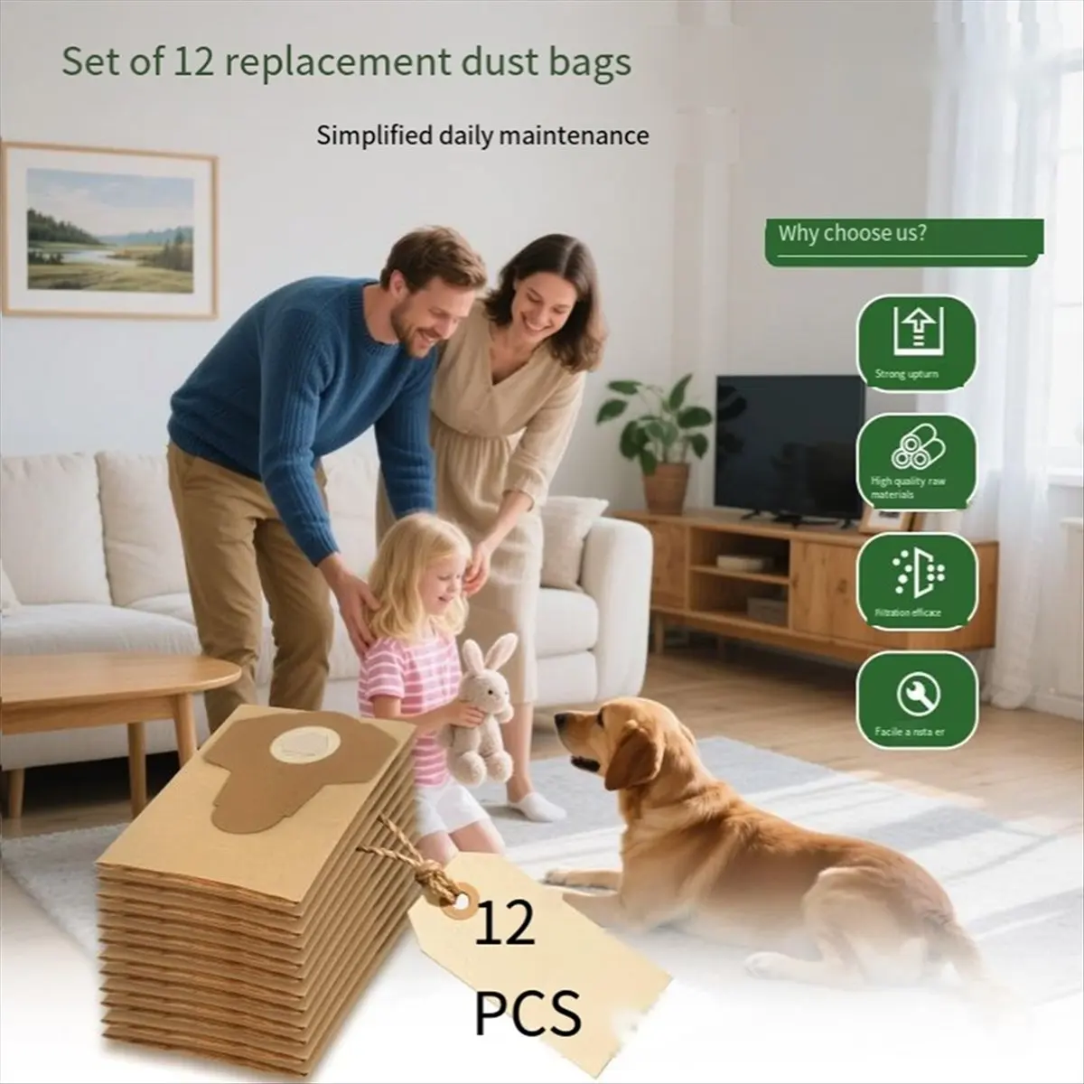 

12 шт. для пылесоса PWD 25 PWD 30 PNTS 1500 1600 A1, 30 л мешок для пыли большой емкости для пылесоса