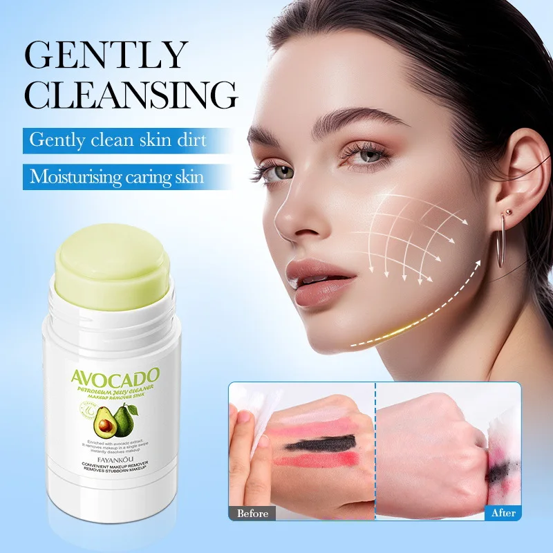 Avocado Makeup Remover Stick ​​Portable Deep Cleansing Pore Cream Stick Remover Balm makeup Facial Skin Care Cosmetics