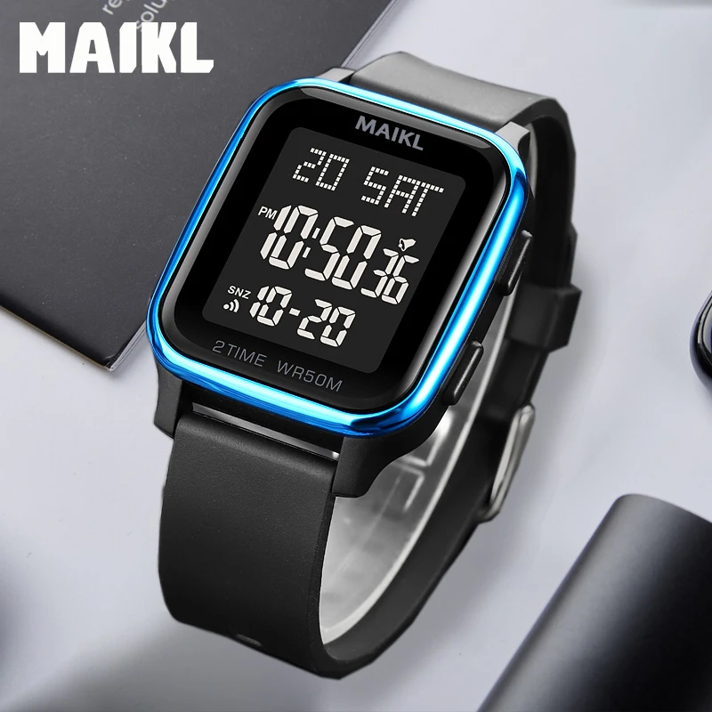 Maikl Mode Sport Heren Horloge Waterdicht Aftellen Elektronische Achtergrondverlichting Digitale Polshorloges Voor Heren Klok Reloj Hombre