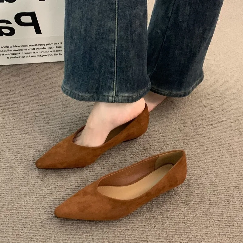

Women's Fashion Wedge Heels Shoes Pointed Toe Shallow Mouth Single Shoes Comfortable Soft Bottom Women's Shoes Zapatos De Mujer