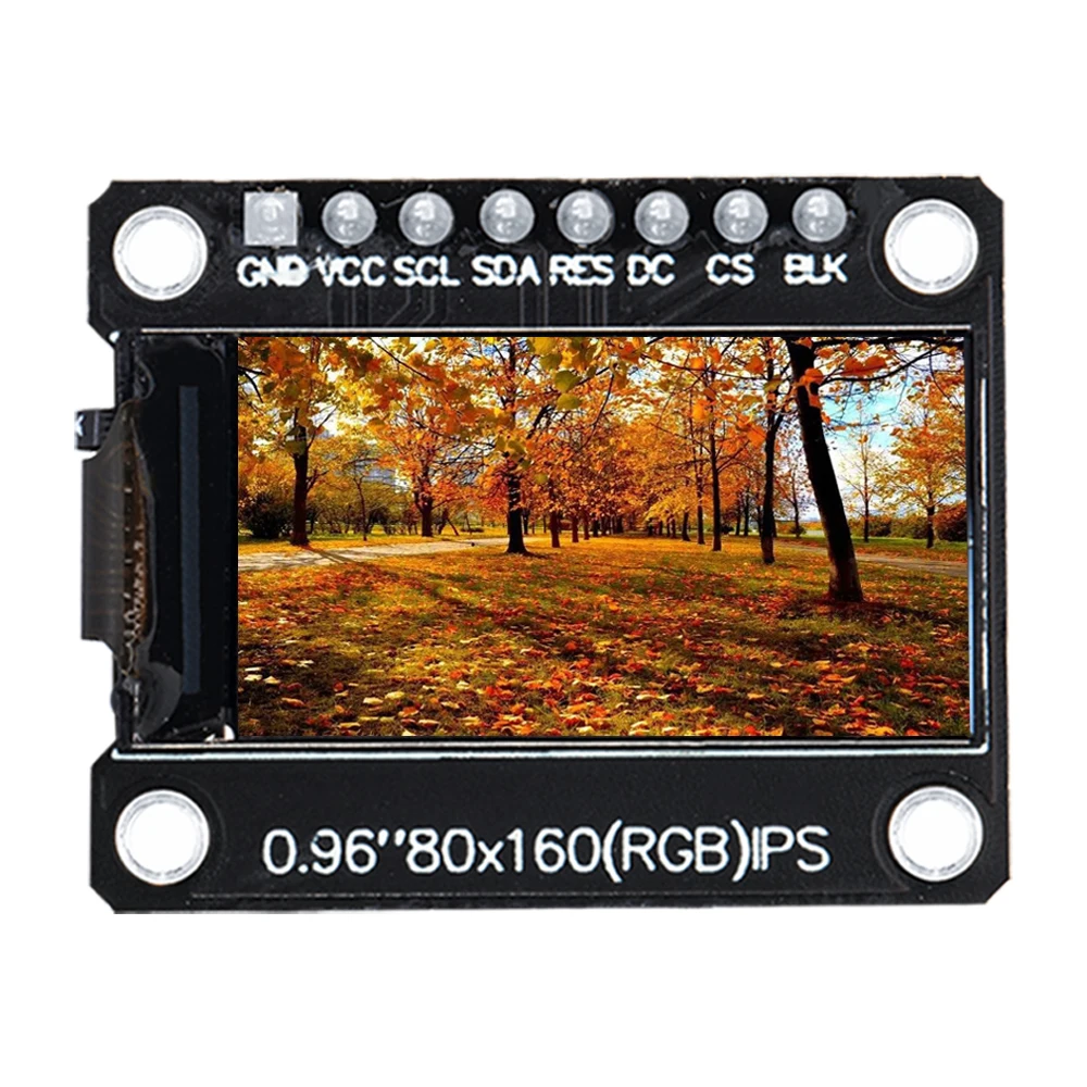 TFT Display 0.96  inch IPS 8P SPI HD 65K Full Color LCD Module ST7735 Drive IC 80*160 (Not OLED) For Arduino black