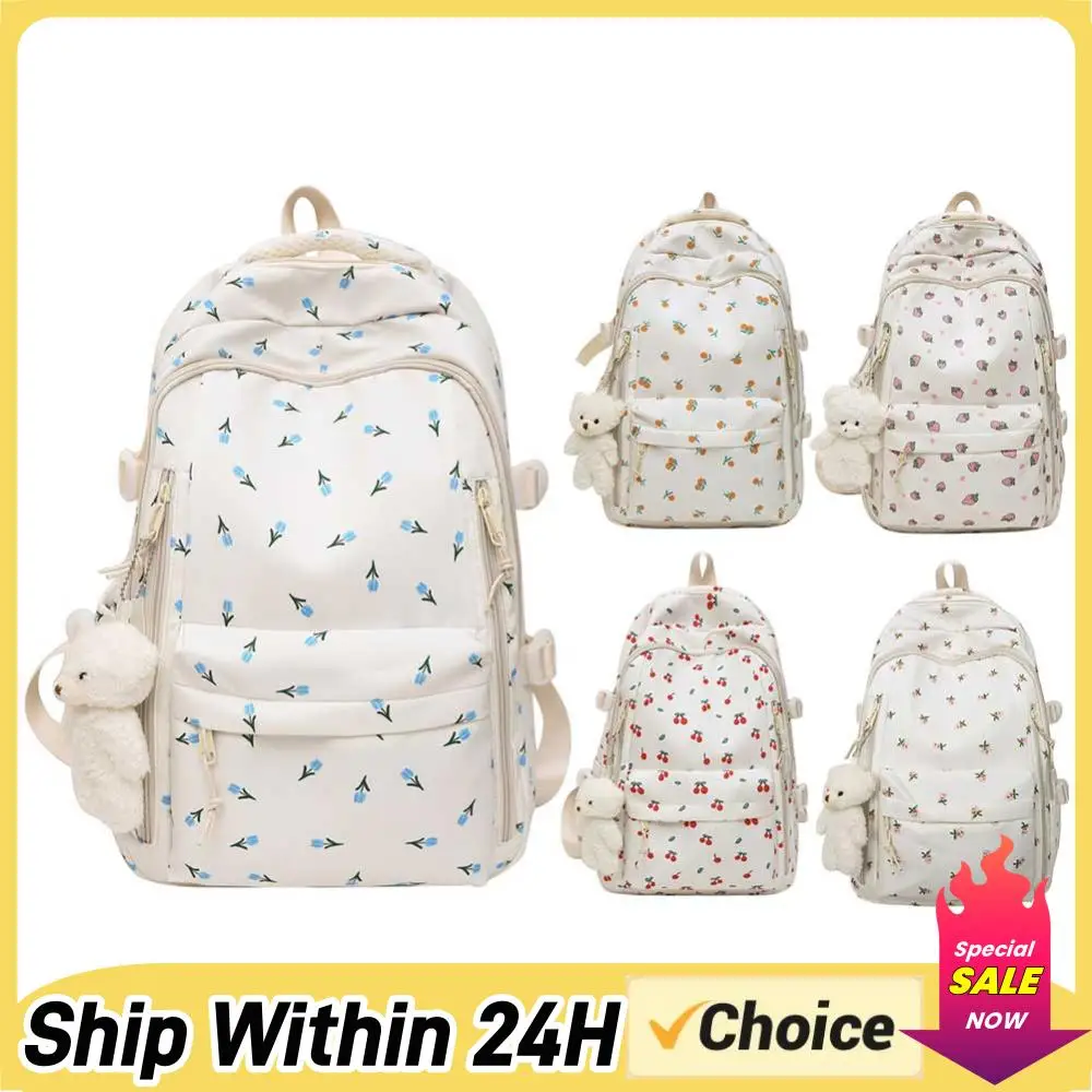 

Floral School Backpack Large School Bag Cute Aesthetic Backpack College Backpacks for Teens Girls Women Students