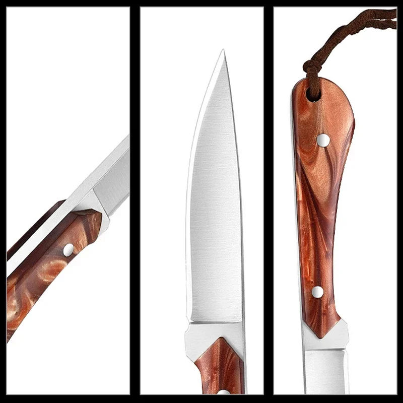 Mini Kitchen Meat Fruit Knife Stainless Steel Chef Paring Utility Knife Cutlery Set Butcher Fish Straight Knife with Cover