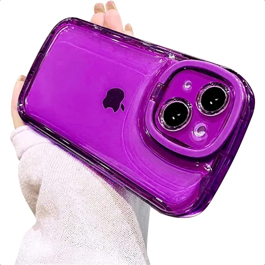 

Ownest Compatible with iPhone 14 Case with Clear Kickstand Creative Protective Design Case with Camera Holder for TPU Slim Shoc