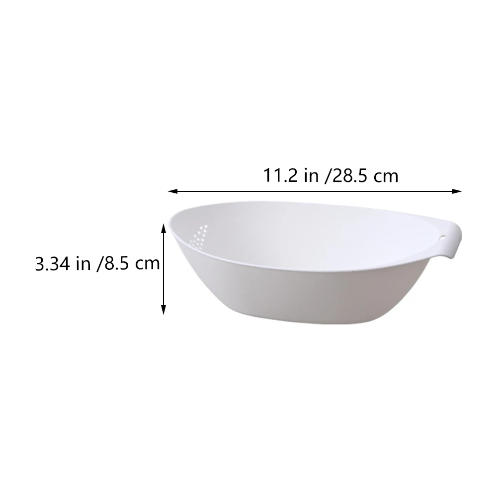 

Plastic Drain Basin Vegetable Cleaning Basket Fruits Washing Strainer Kitchen Colander Set Water Filter Container White