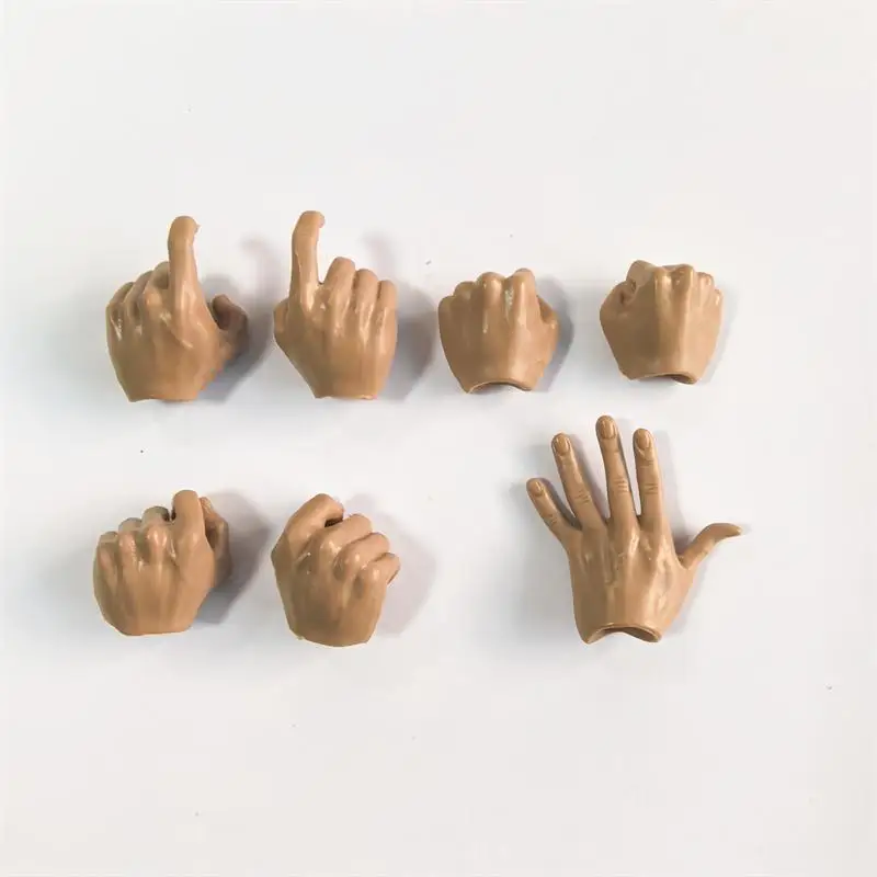 1/6 Scale Wheat Colored Flat Palm Hand Clenched Fist Gun Clenched Soldier Model Accessories for 12