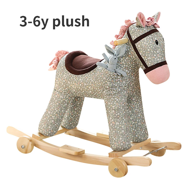 Rocking horse children's toys music plush horse for baby birthday gift