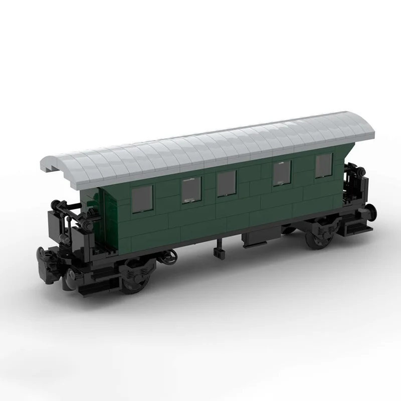 

MOC Train Passenger Coach for Steam Engines， Trains, city trains, DIY sets, children's toys, building blocks, Christmas gifts