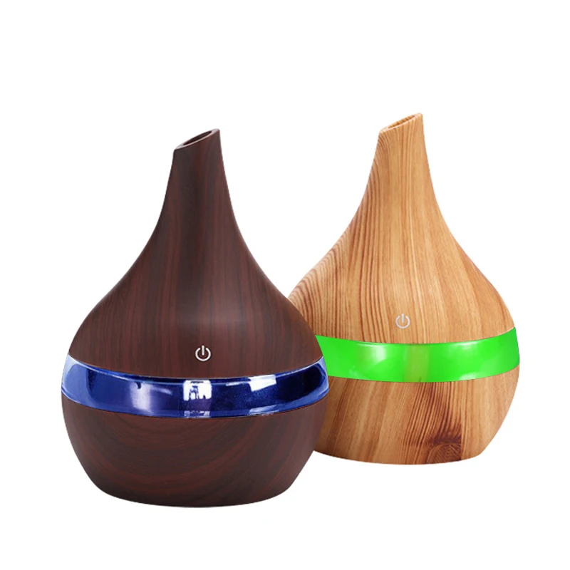 300ML Mini USB ความชื้นอากาศความชื้น Aroma Diffuser Mist ไม้น้ำมันหอมระเหย7สีสำหรับ Home สำนักงาน