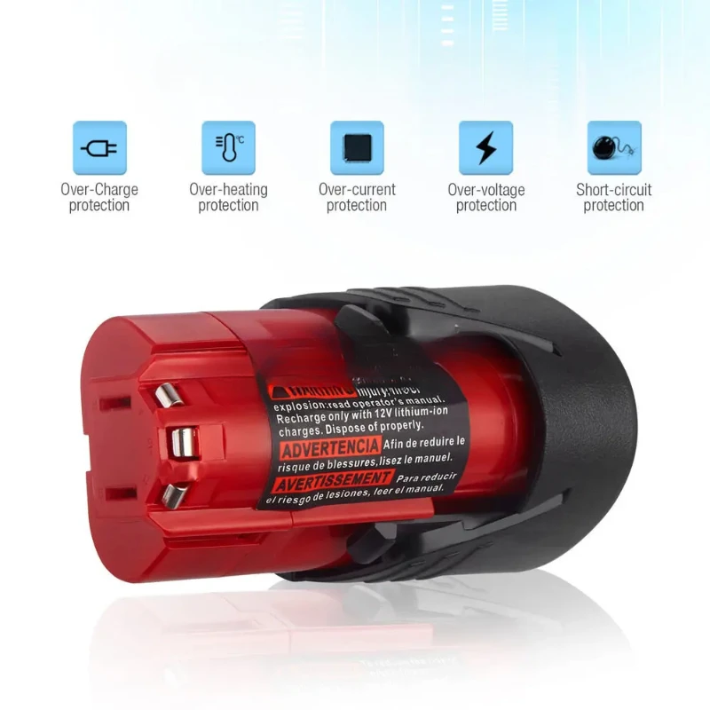 For Milwaukee 6000mAh 12V Battery M12 XC 48-11-2410 48-11-2420 48-11-2411 12-Volt Cordless Tools 18650 Battery Pack