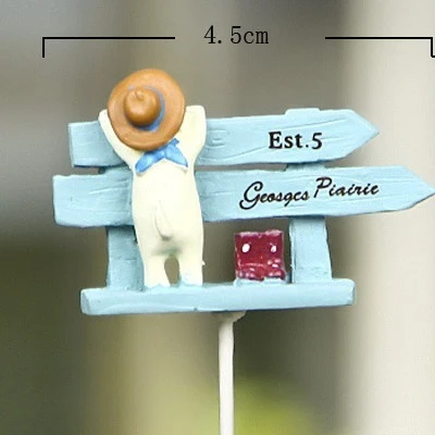Fresh and cute Korean-style creative puppy road sign shoes with mossy and succulent flower decorative pieces and props