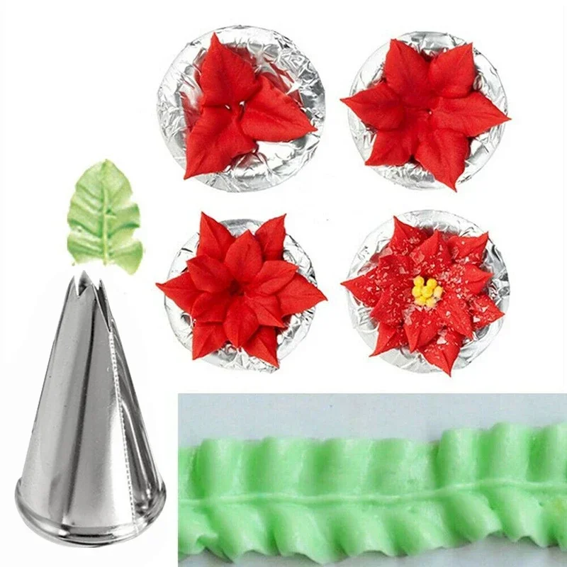 1/5/7Pcs Leaves Nozzles Set Stainless Steel Icing Piping Nozzles  Reusable Cream Tips Cupcake Decorating Tools Accessories