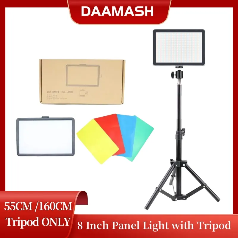

8 Inch Led Video Light Camera Photography Lighting Kit With Tripod Stand 4 Color RGB Filters For Filming Streaming Studio
