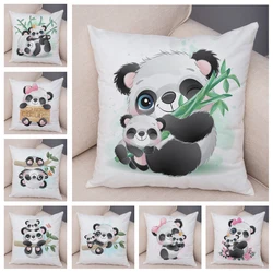 Children's Room Sofa Home Car Decoration Cute Animal Pillowcase Cartoon Chinese Panda Soft Plush Cushion Cover