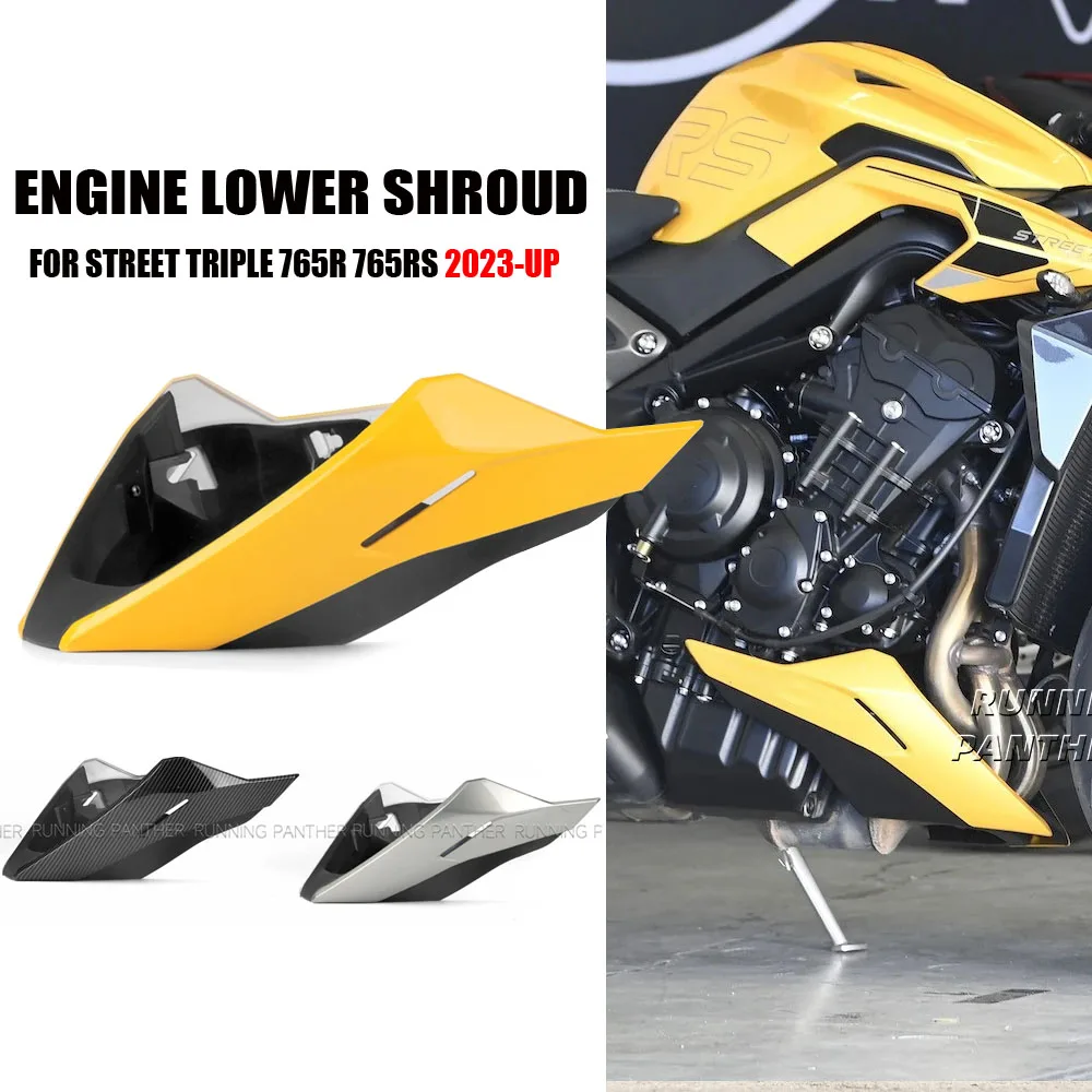 

New Motorcycle Engine Lower Spoiler Body Fairing Protector Guard Chassis Shield For Street Triple 765 RS R 765RS 765R 2023 2024