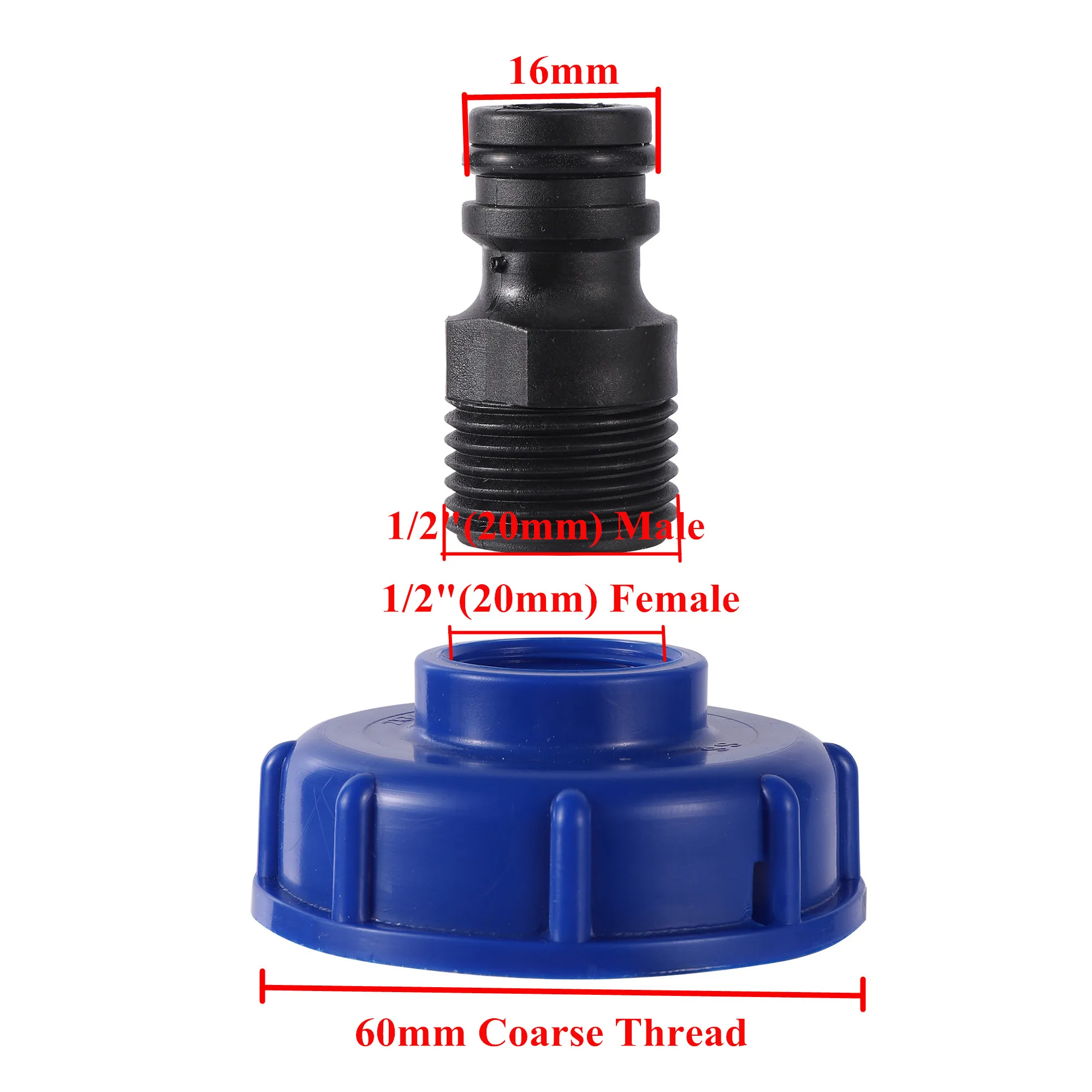 Trwały Adapter zbiornika IBC S60 * 6 gwint stromy do 1/2 \'\'3/4\'\' złącza wody wymiana zaworu