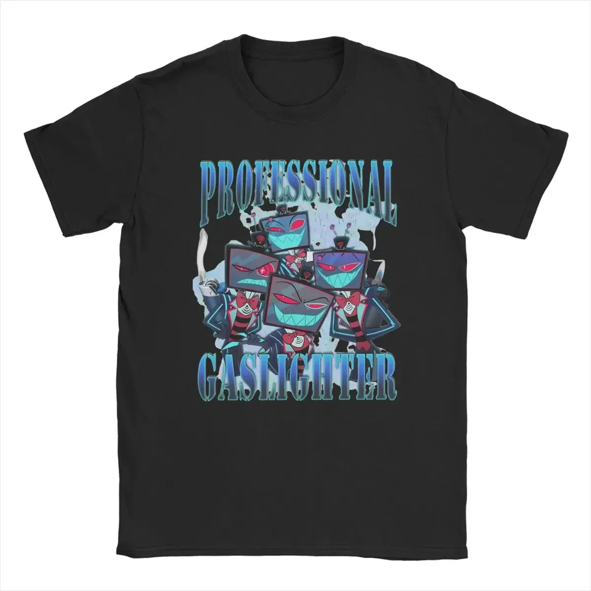

New fashion Men's T-Shirt Vox Professional Gaslighter Hazbins Hotels Crazy Cotton Tees Short Sleeve T Shirts O Neck Tops Printed