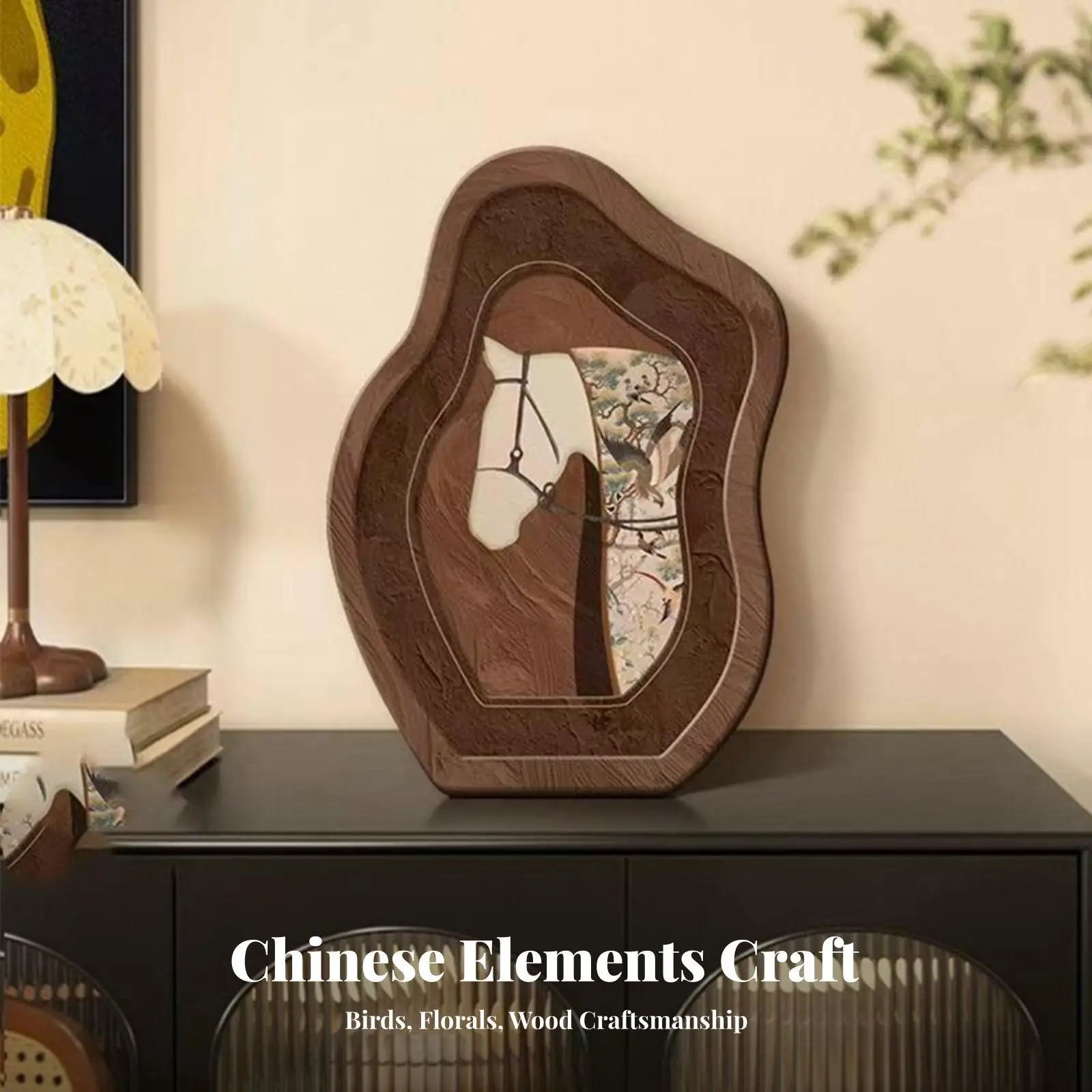 Decorative Table Art Irregular Shape Density Board Sculpture with 3D Depth for Entryway Table Styling