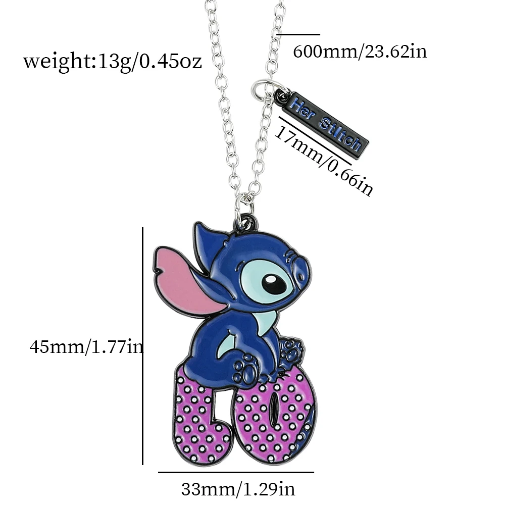 1pc Disney Couple Stitch Pendant Necklace Good Friend Necklace Friendship Couple Lover Valentine Christmas and Birthday Gifts