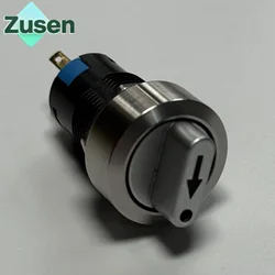 Zusen 16mm Metal Selector 3Positions 2NO2NC Lock Illuminated Arrow Symbol Knob Switch IP65 3V 6V 12V 24V 110V 220V