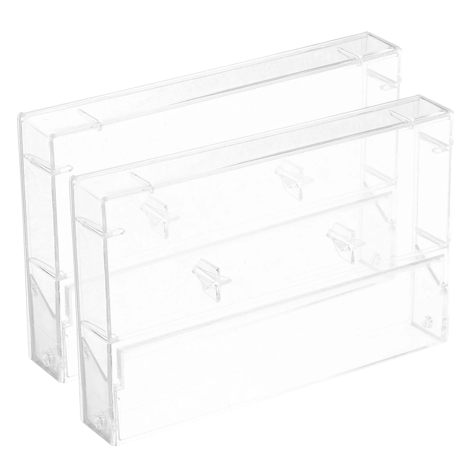 

2 pcs Clear Cassette Tape Holder Plastic Audio Cassette Storage Box Dustproof Moisture Resistant Tape Display Case For Home
