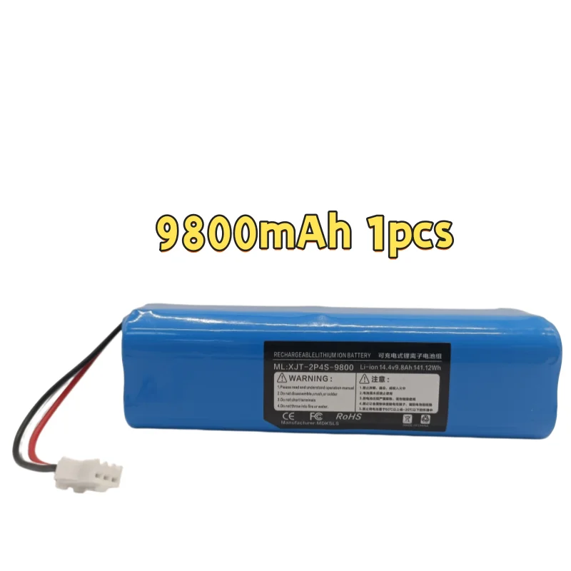 2026 100% Original For XiaoMi Viomi S9 Lydsto R1 Roidmi Eve Plus 14.4V Lithium Battery 2P4S 4800mAh 6800mAh 9800mAh 12800mAh