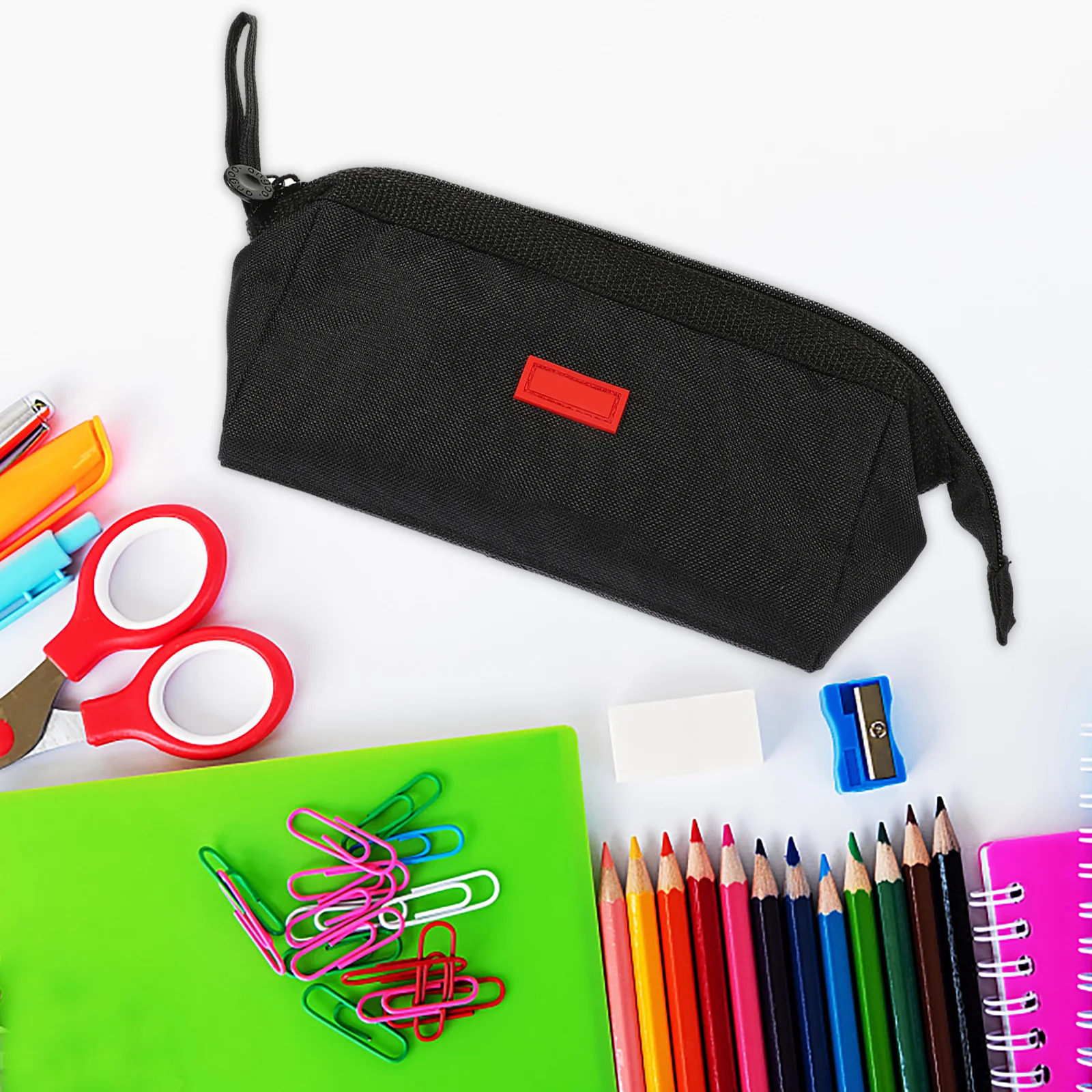 Large Capacity Pencil Bag Oxford Cloth Wear Resistant Stationery Supplies Storage Pouch For Students Portable Canvas