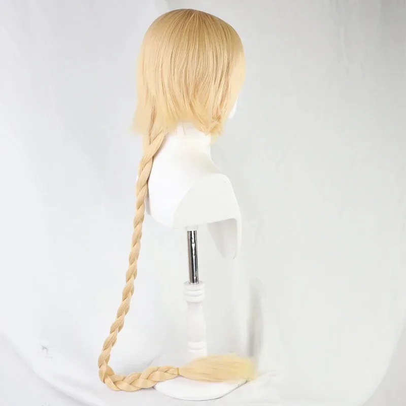 جان دارك شعر مستعار مصير/الطلب الكبير FGO حاكم طويل شقراء شعر مستعار مضفر مصير أبوكريفا تأثيري الشعر الاصطناعية لتكلفة الهالوين GF