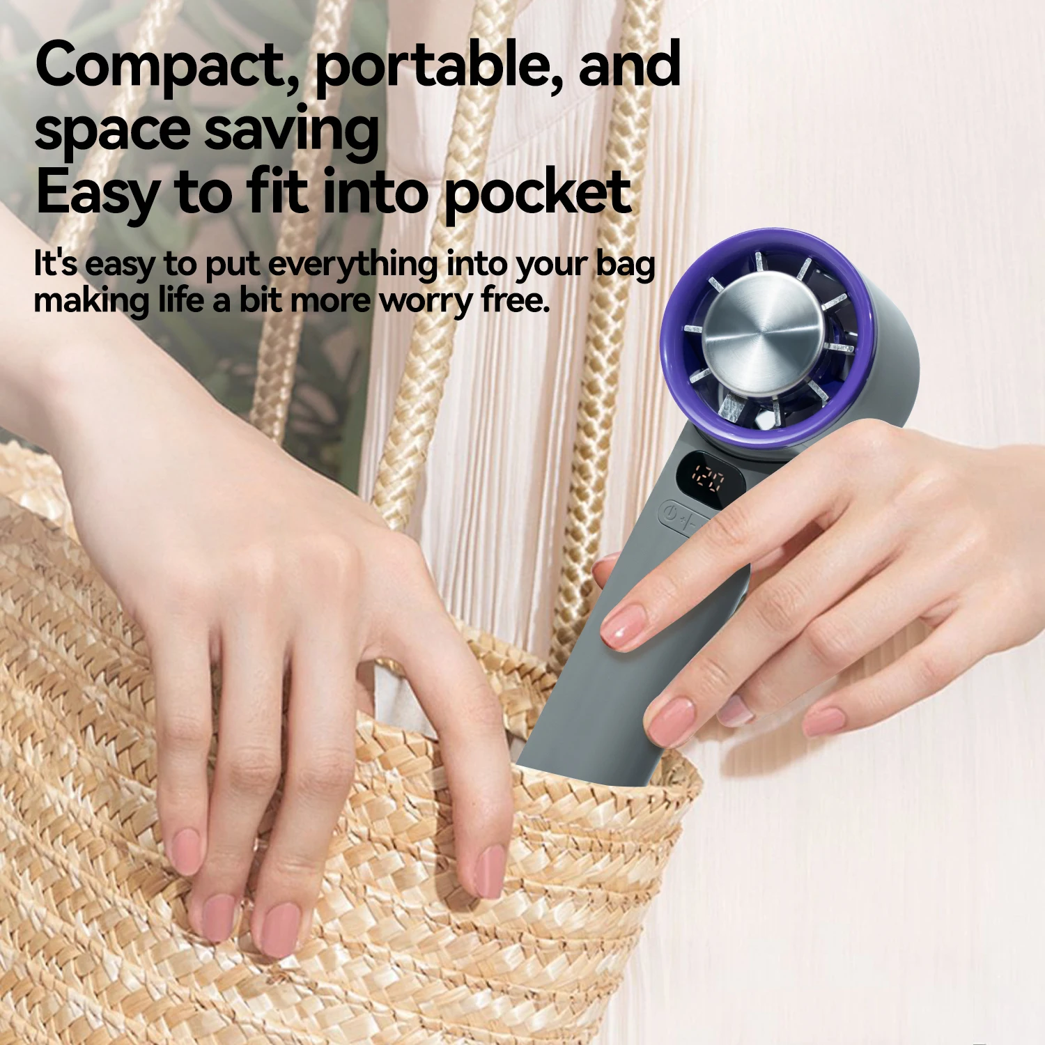 New Portable Fan 120 Speed Handheld Mini Fans Instant Cooling with Ice Mode Rechargeable Stylish Personal Fan for Women Outdoor