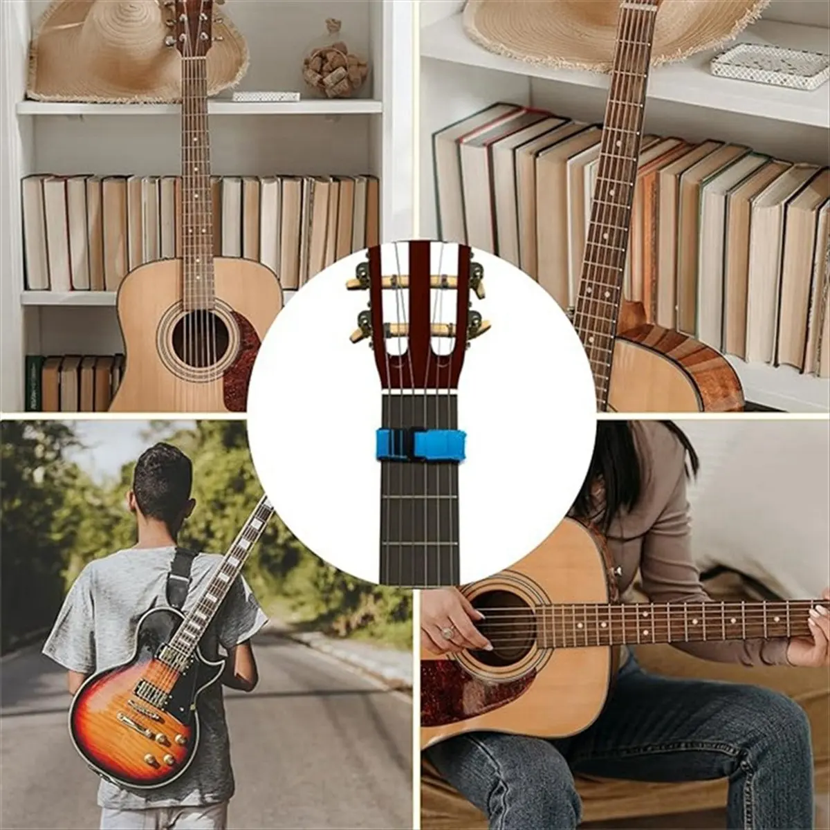(ABYM) 5pcs Electric Guitar Bass Stop Band, Musical Instrument Accessories, String Protector Timbering Band Muffled Band 180mm