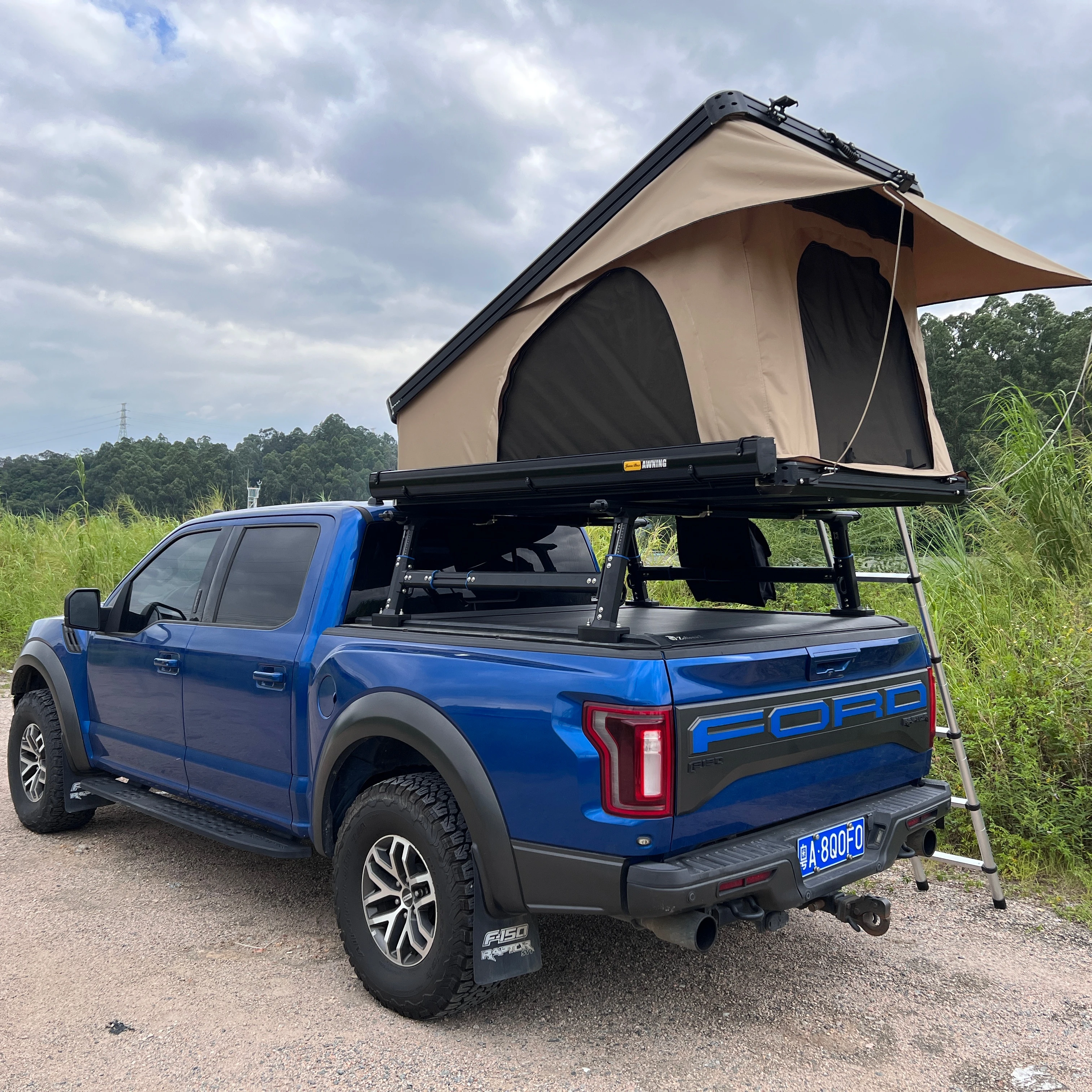 

Zolionwil Aluminium Camping Traveling Canvas Tent 600D Oxford Fabric Suv Hard Shell Rooftop Car Roof Top Tents