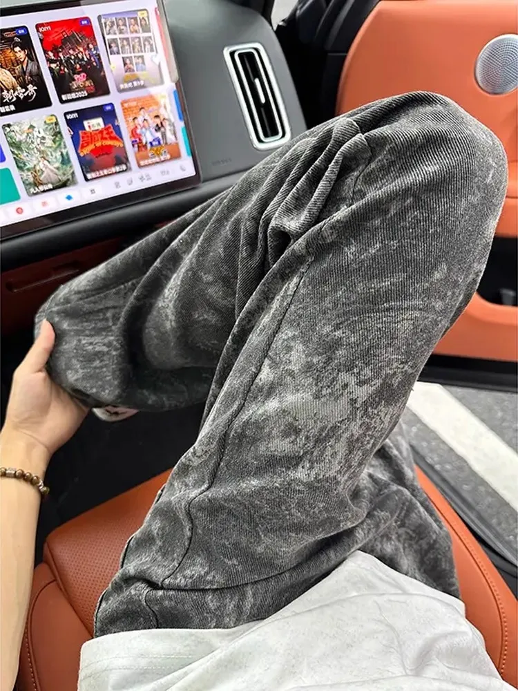 

Американские камуфляжные джинсы с рисунком Sle, мужские прямые брюки для похудения, расклешенные джинсы, молодежные модные джинсы из хлопка и полиэстера...