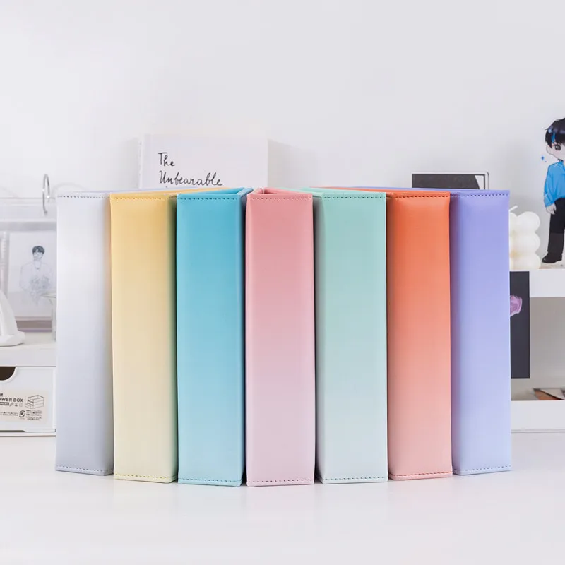 Large A5 Macaron Gradient Card Binder PU Leather Ring Binder for 3"/4"/6" Idol Photocard Postcard Pokemon Yu-Gi-Oh Card Album view 3