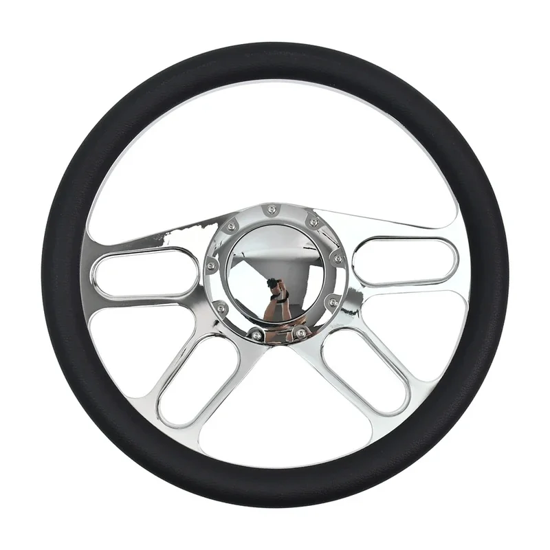 High Quality Anti‑Slip Half Circle Microfiber Leather Racing Steering Wheel Interior Accessory