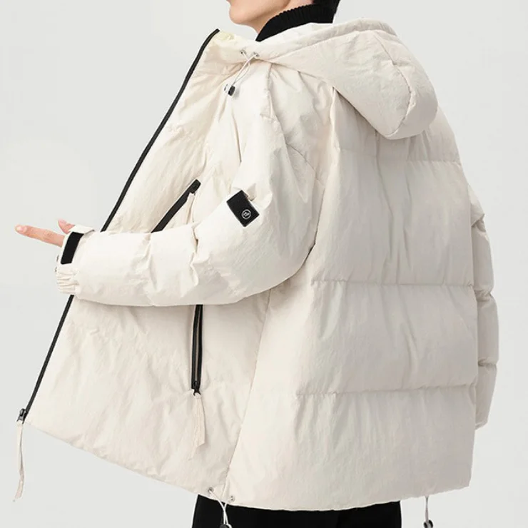 الرجال سترة الشتاء موضة رشاقته الباردة واقية يندبروف سستة الذكور معطف مقنع بلون كم طويل جيب رجل ملابس خارجية #5