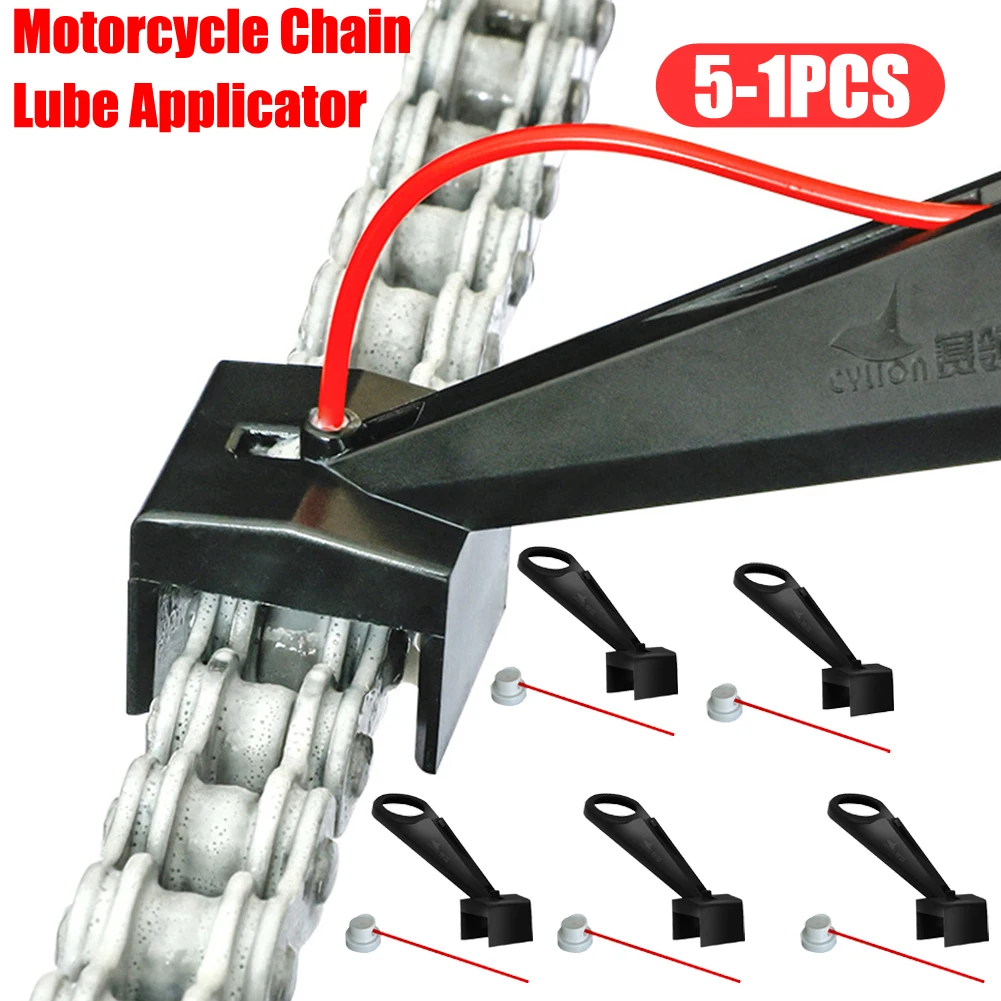 Aplicador de Lubricante para Cadena de Motocicleta, 5-1 Piezas, Cera para Cadena sin Manchas, Limpiador de Cadena, Lubricante en Aerosol, Herramienta para Engrasador de Engranajes para Motocicleta