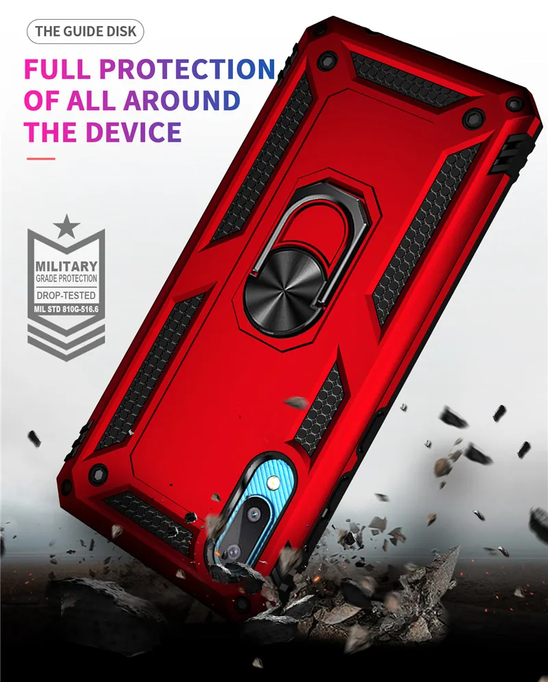 Armor Shockproof Phone Case For Samsung Galaxy A02 Magnetic Car Holder Ring Cover For Samsung A02 A 02 GalaxyA02 SM-A022G A022