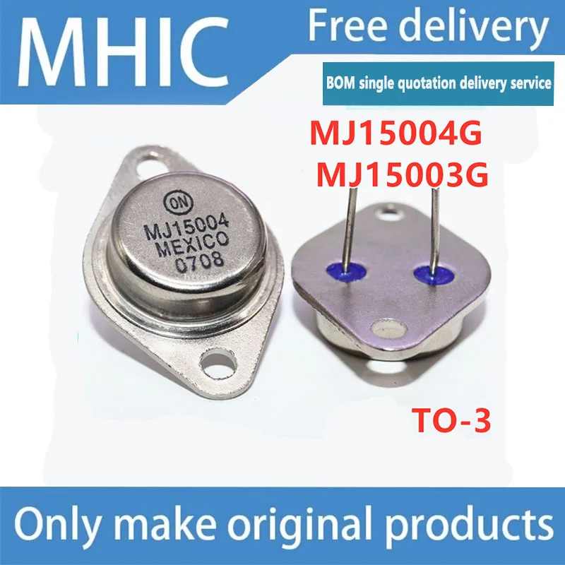 10 قطعة/الوحدة شحن مجاني MJ15003G MJ15003 NPN الصمام الثلاثي الذهب ختم أنبوب 140V20A TO-3 زوج أنبوب MJ15004G