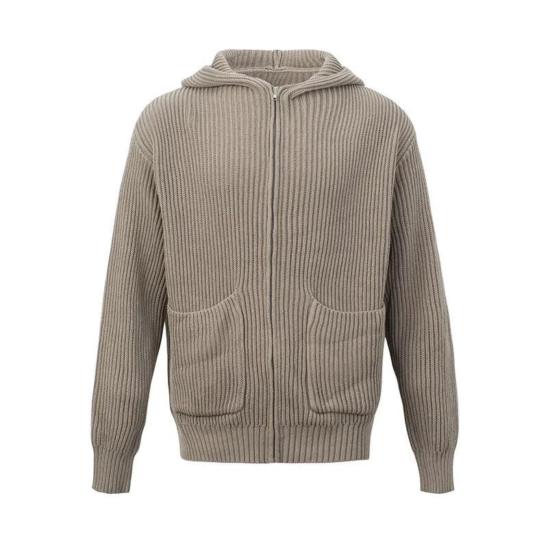 LIBIELIY Autumn And Winter Street Casual Men's Sweatshirt. Trendy Brand Knitted Zippered, Loose-fitting Long-sleeved Hooded Swea