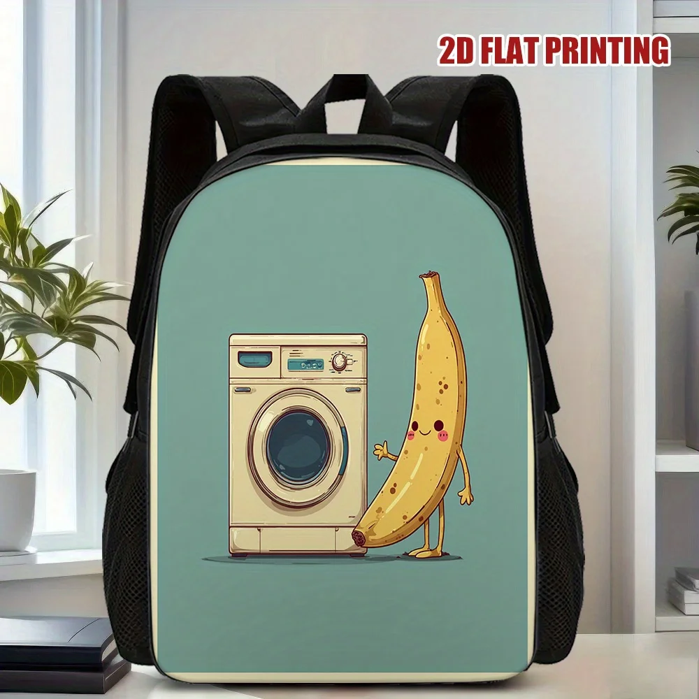 

Pack of 1, Happy Banana significant other 2D Flat Print Backpack - Lightweight Bag with Removable Shoulder Strap Perfect