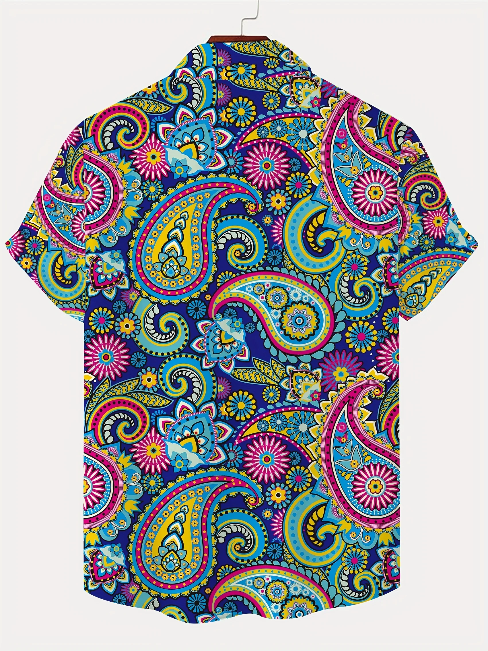 Novelty Paisley 3D Printed Shirt Summer Casual Breathable Men's Button Short Sleeve Tops Street Fashion Trendy Vintage Shirts