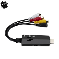 1080PHD HDMI-compatibile con cavo AV RCA cavo adattatore convertitore nero da STB a Old TV ingresso compatibile con HDMI porta di uscita RCA