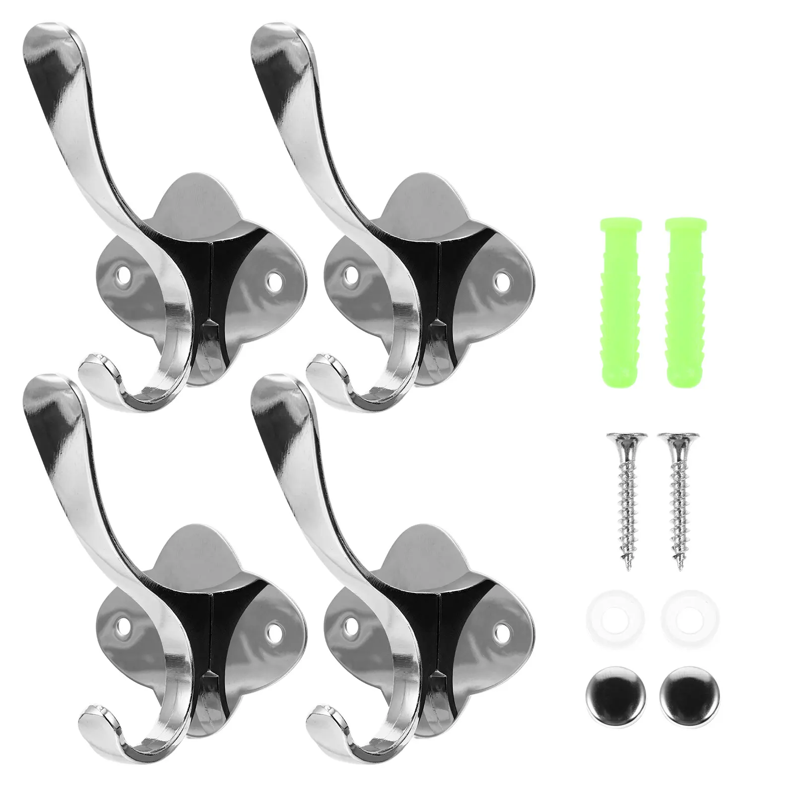 

4 шт. настенные крючки из нержавеющей стали, сверхмощная вешалка для банных полотенец из сплава для кухни, ванной комнаты, нержавеющие пальто, шапки, шарфы, ключи