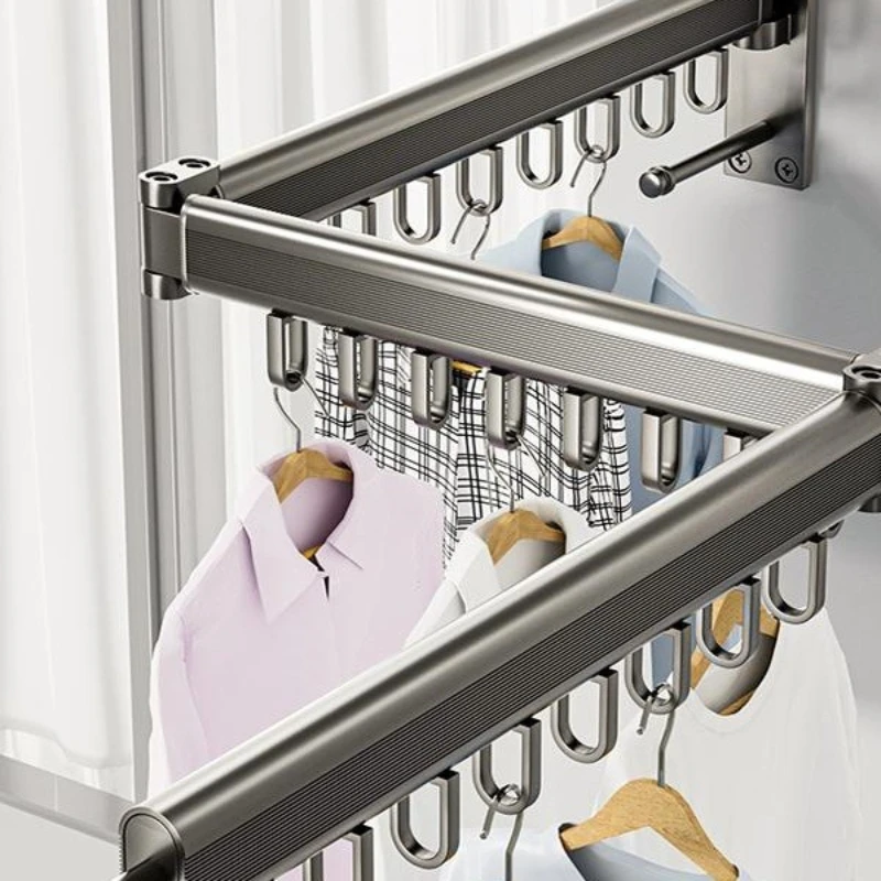 

Invisible retractable wall balcony drying blanket, convenient indoor and outdoor contraction cooling rod