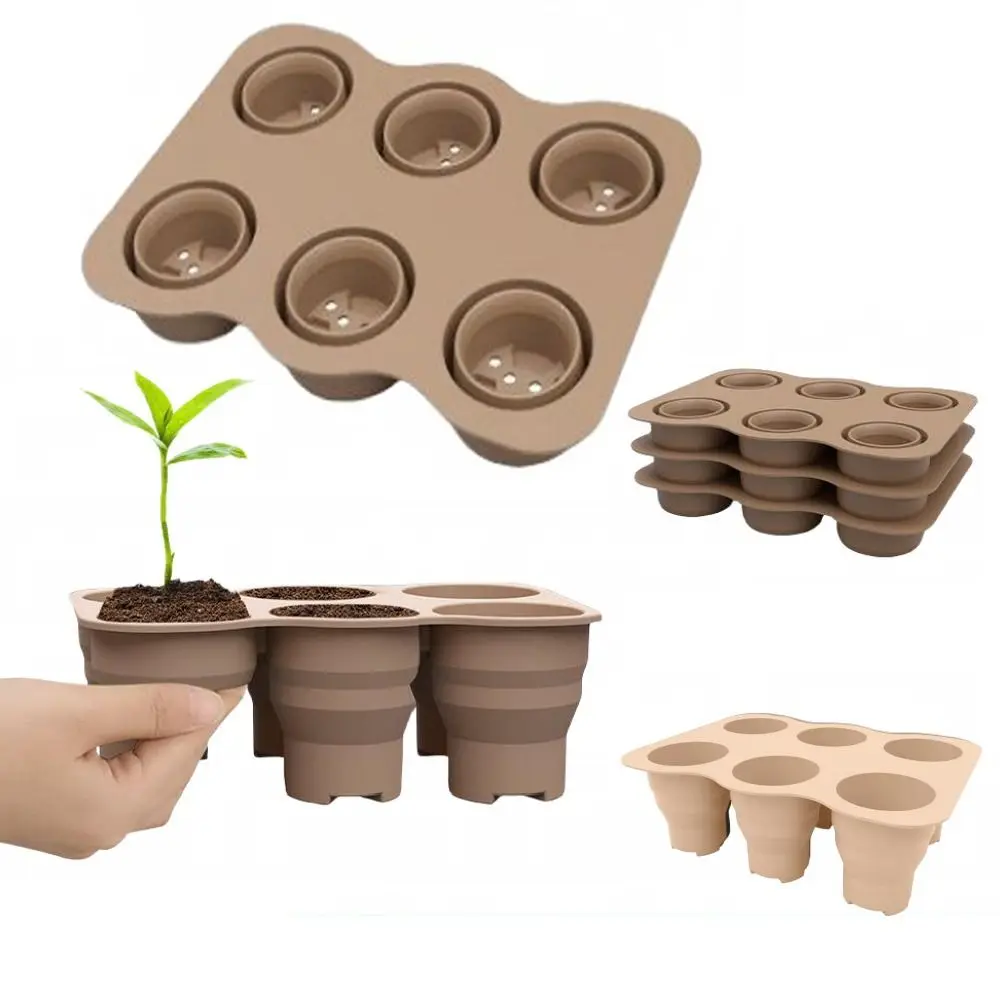 

Reusable Garden Seed Pot Tray Silicone Collapsible Seed Grow Planter Box Durable Moisturizing Seeding Insertion Box