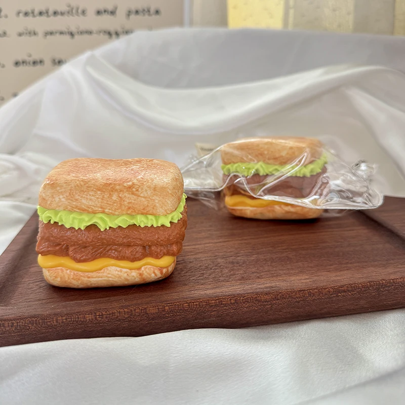

Realistic hamburger-shaped squishy toy with slow-rise foam; perfect for office stress relief or as a gift.