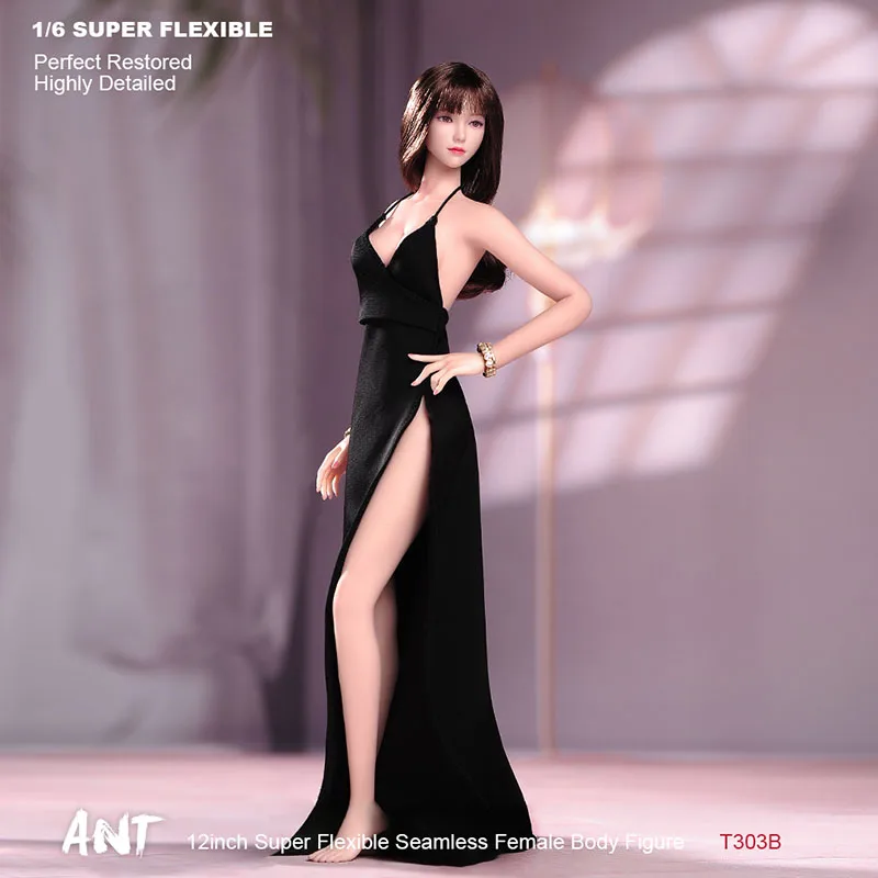 ANT T303 1/6 Maßstab Weiblicher Schlanker Nahtloser Körper 12'' Make-up Nicht Abnehmbare Füße Schlanke Actionfigur Hellhäutiges Normales Sonnenbräunliches Körpermodell