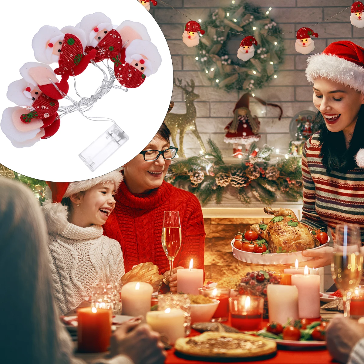 

1pc Snowman String Lights Christmas Decoration Hanging Party Light Portable Lightweight Festive Snowman Lights For Christmas