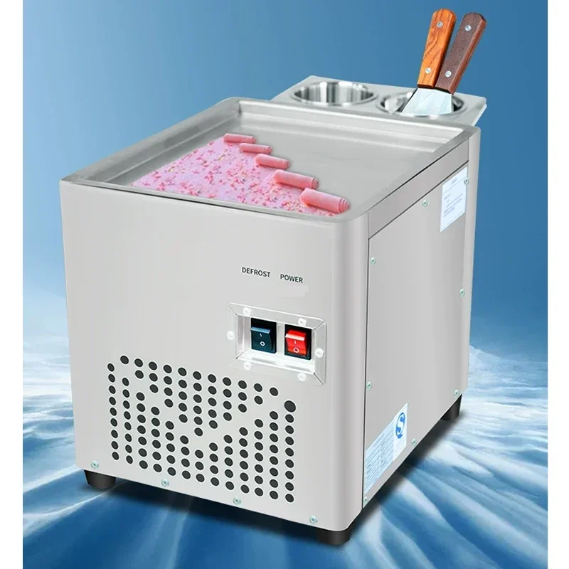 For Commercial Electric Ice Cream Yogurt Roll Machine Make Delicious Fried Yogurt Smoothies and Fruit Treats with this